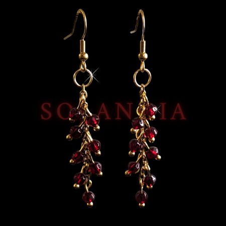 Rose charm, purple teardrop, cream glass pearl, berry magenta stone beads, stainless steel parts and earring hooks. Pretty and dainty romantic earrings. Suits lolita style, dates, picnics. Maximalist dangle drop earpiece. 2.5 inches long (6.35 cm)